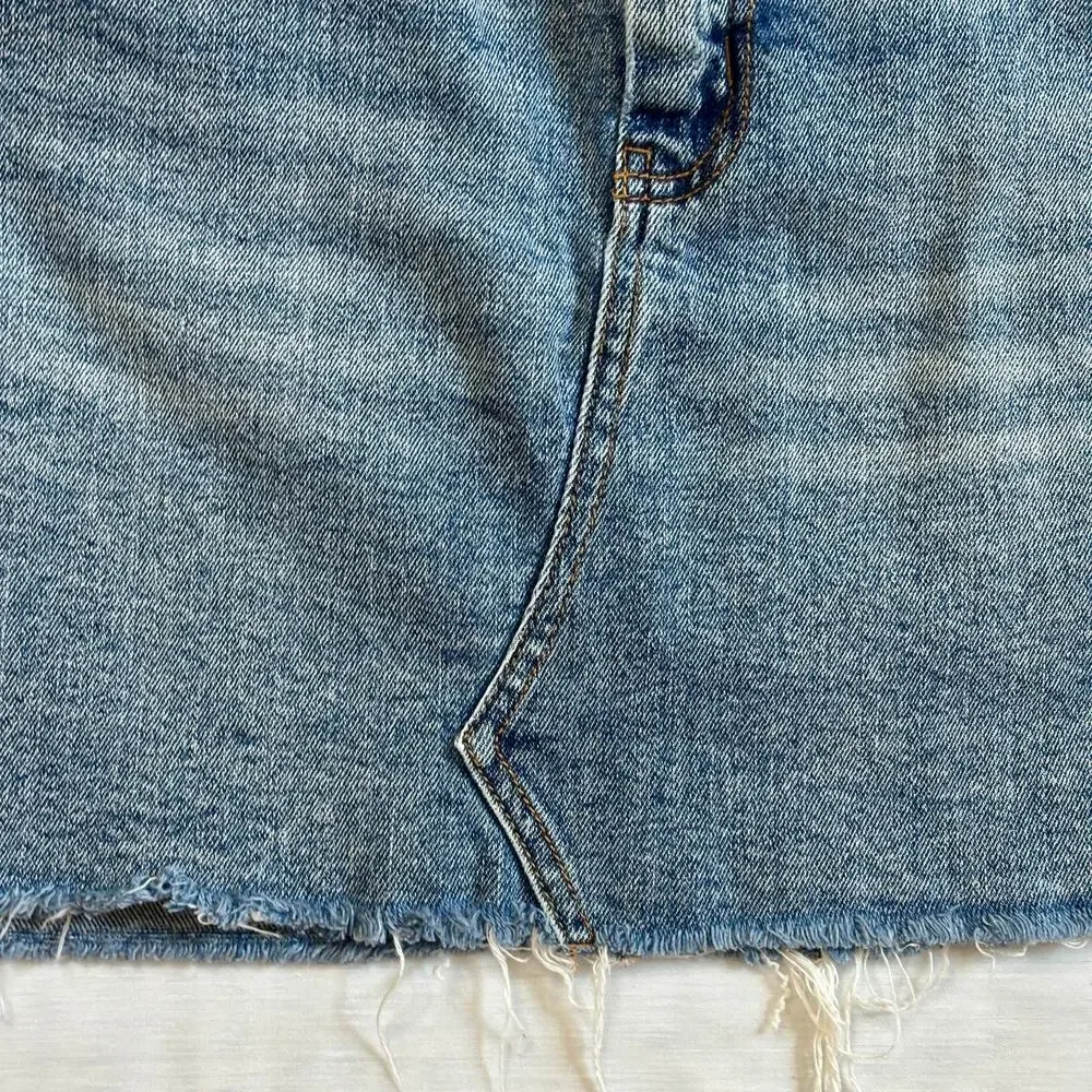 Wild Fable Denim Mini Skirt Blue Jean Women's Size 2 Mid Rise 5-Pocket
